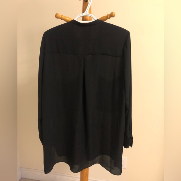Black tunic style loose light blouse, size L - Picture 5 of 6
